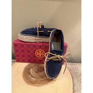 Tory Burch Women's Blanton Boat Shoes Navy‎ Size 7 Nautical Coastal Chic
